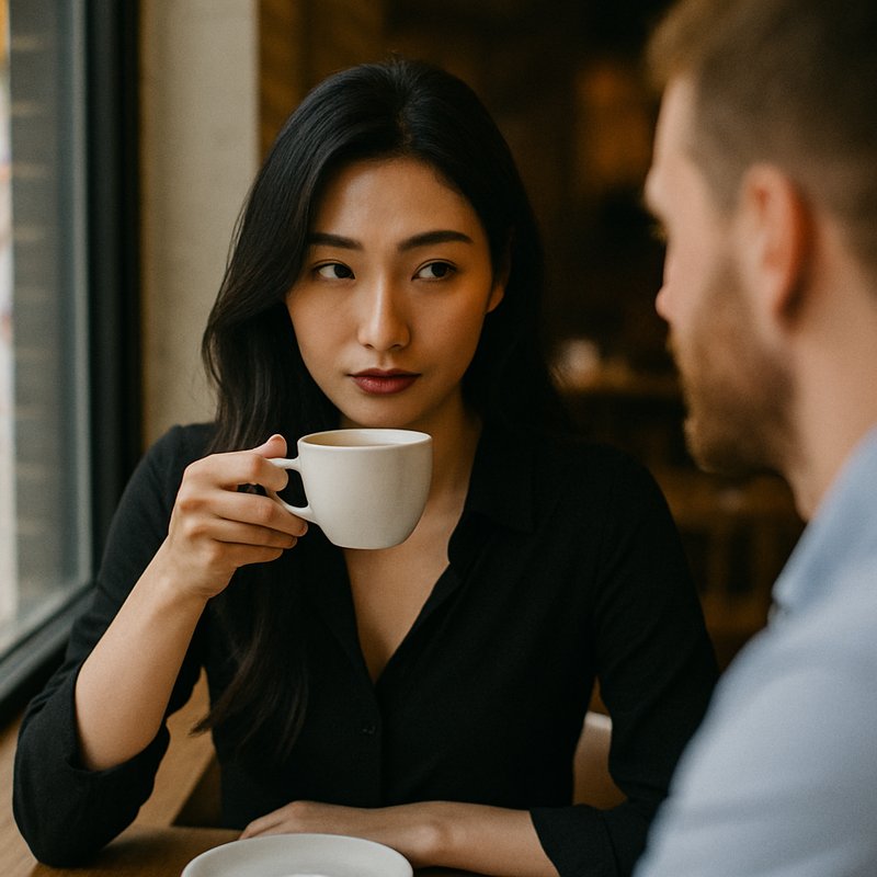 korean girl dating at a Café in Seongsu-dong