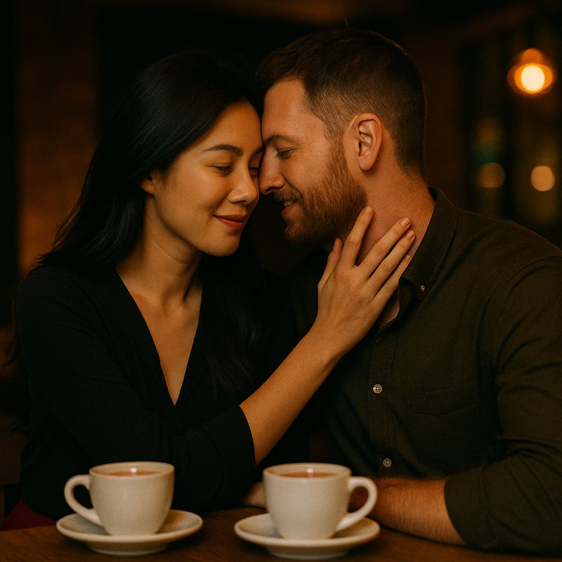 korean girl dating at a Café in Seongsu-dong