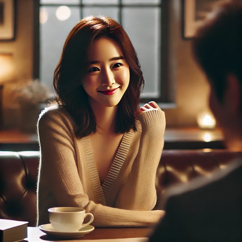 korean girl dating at a Café in Seongsu-dong